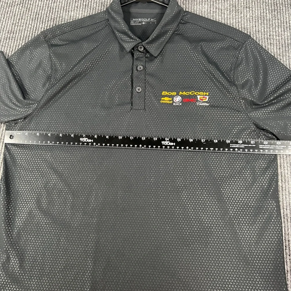 Nike Mens Shirt Golf Polo Large Black Geometric Short Sleeve New with Tags NWT